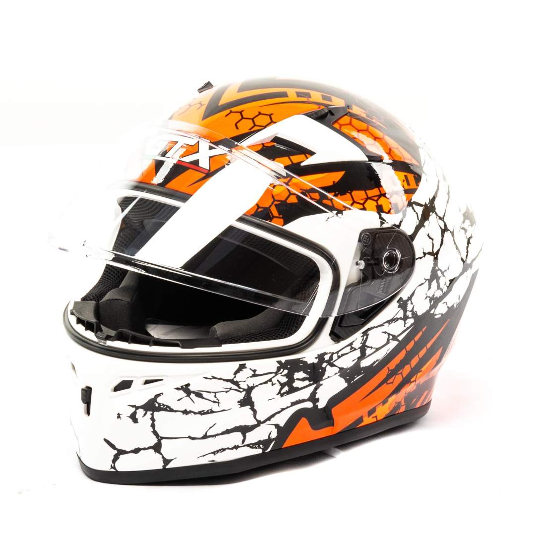 Шлем мото интеграл GTX 578 №6 (M) WHITE/FLUO ORANGE RED BLACK