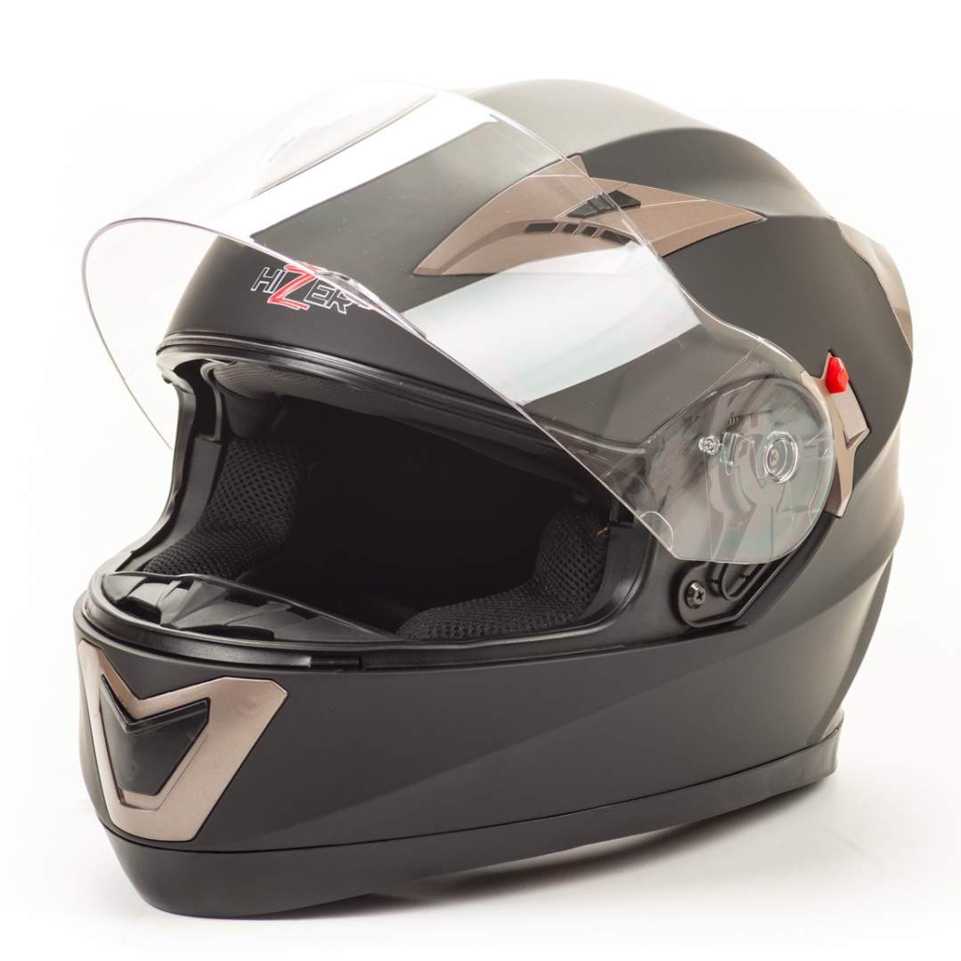 Шлем мото интеграл HIZER 529 №1 (L)  matte-black (2 визора)
