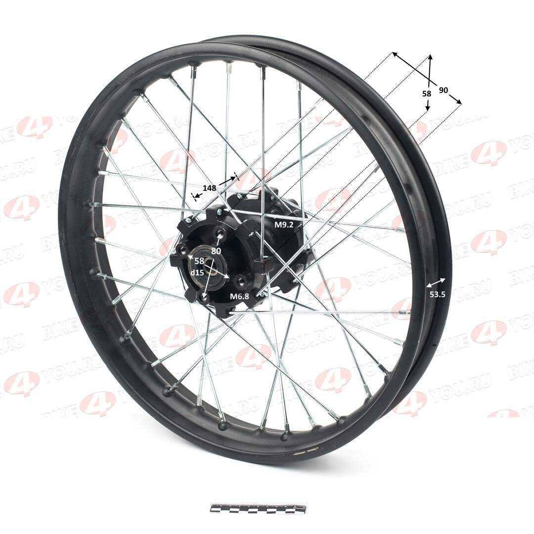 Обод задний 18" TTR250 кросс (2,10-R18 d=15mm) (4х90х58/4х80х58, звезда/диск)