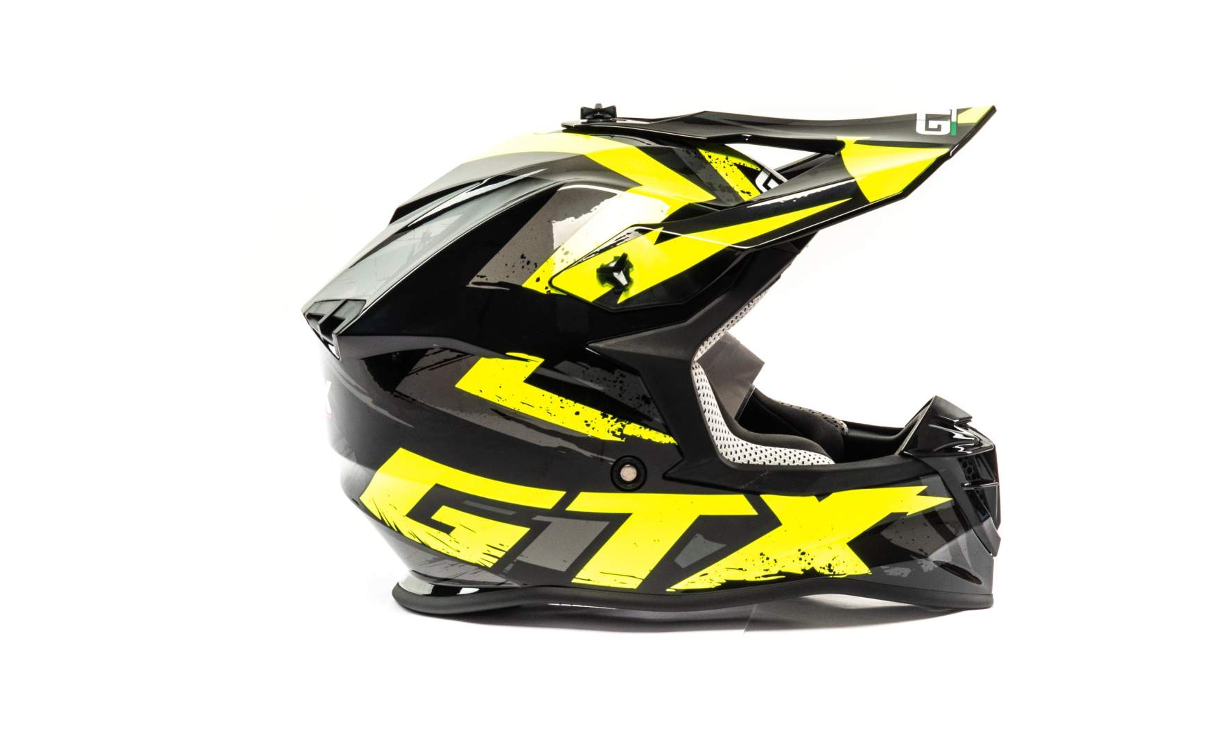 Шлем мото кроссовый GTX 633 №8 (L) BLACK/FLUO YELLOW/GREY