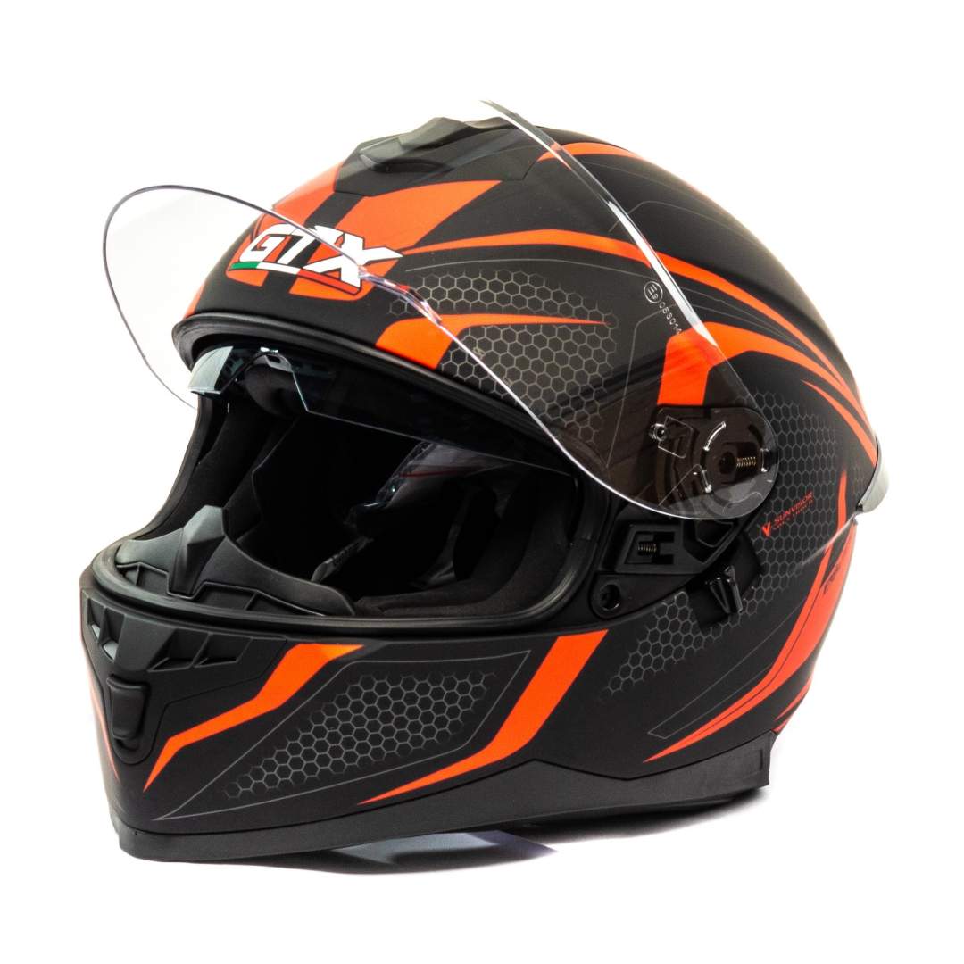 Шлем мото интеграл GTX 5672 №4 (M) BLACK/RED GREY