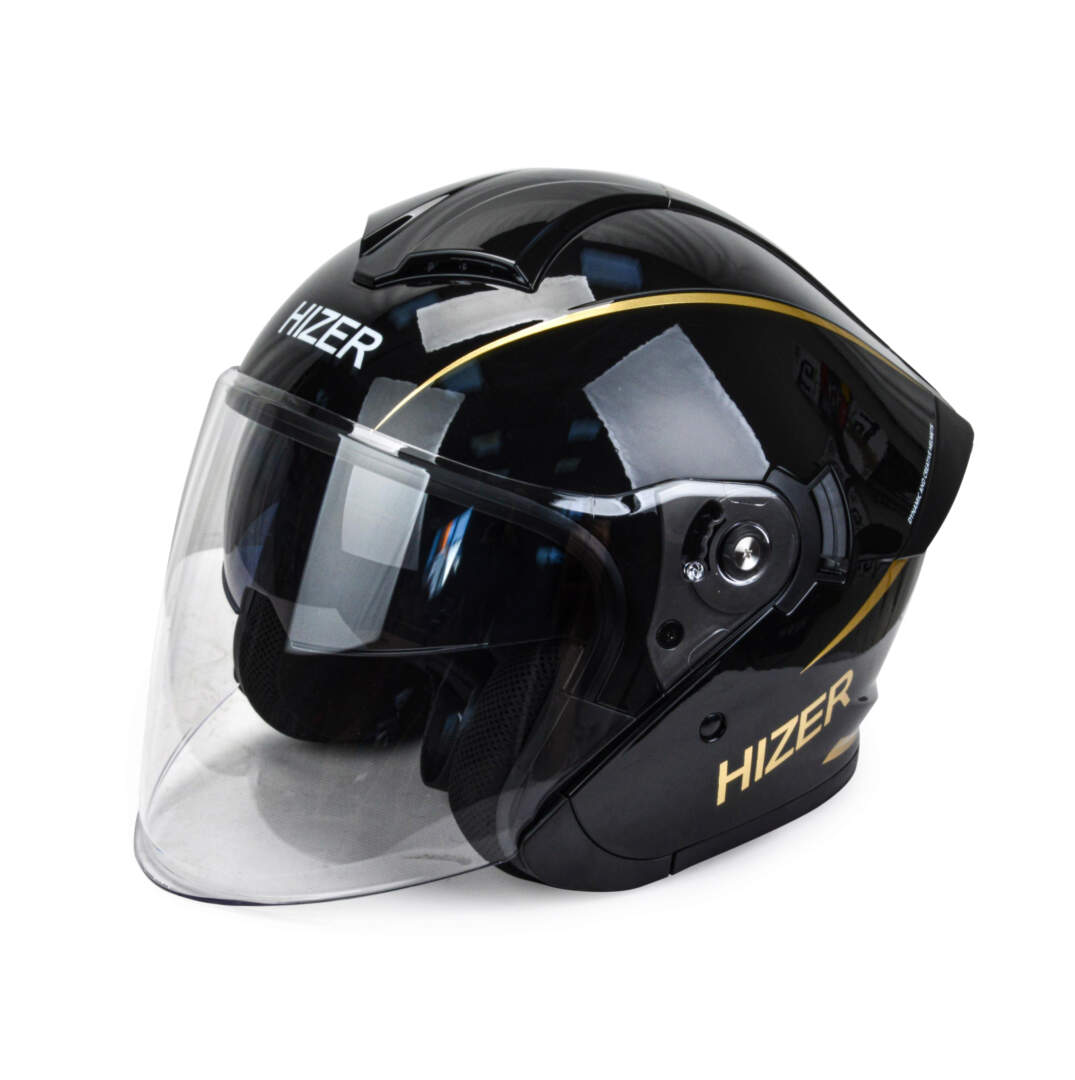 Шлем мото открытый HIZER 250 №1 (M) black